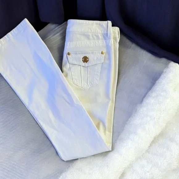 VINTAGE Roberto Cavalli couture jeans Wide legged Boot cut Gorgeous gold accents - Picture 4 of 16